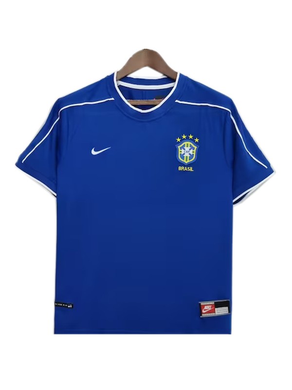 Brazil extérieur maillot rétro deuxième uniforme de football pour hommes hauts maillot de football de sport 1998